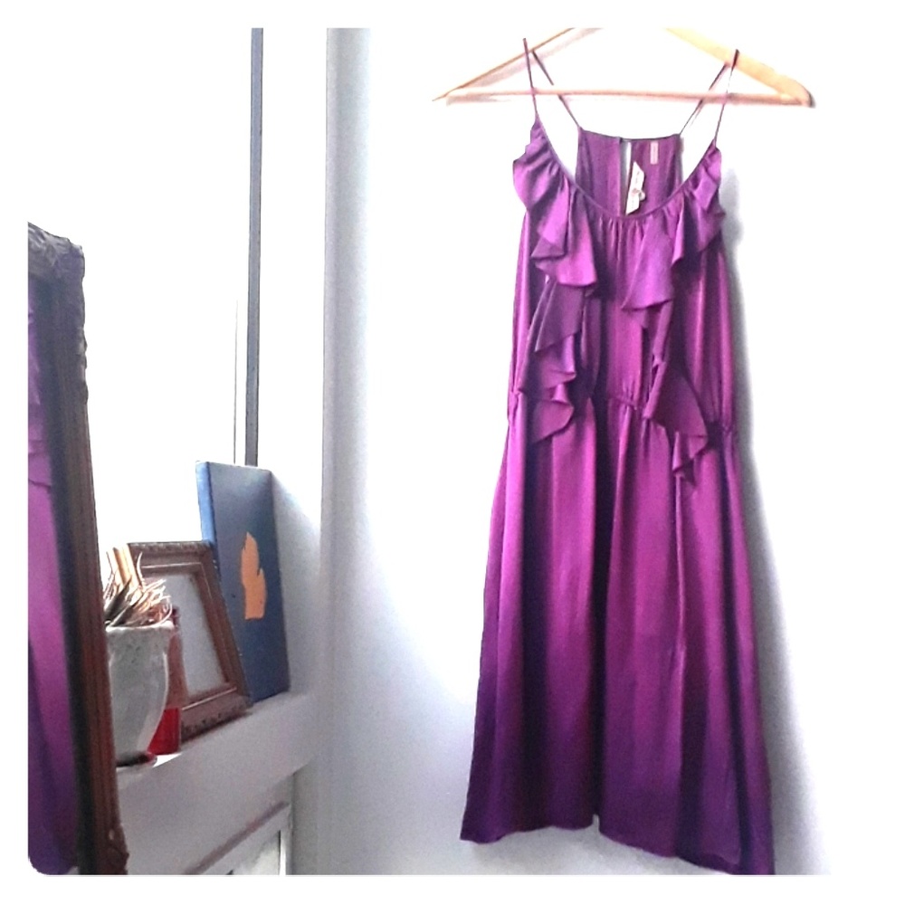 Rebecca Taylor ruffle dress in purple
